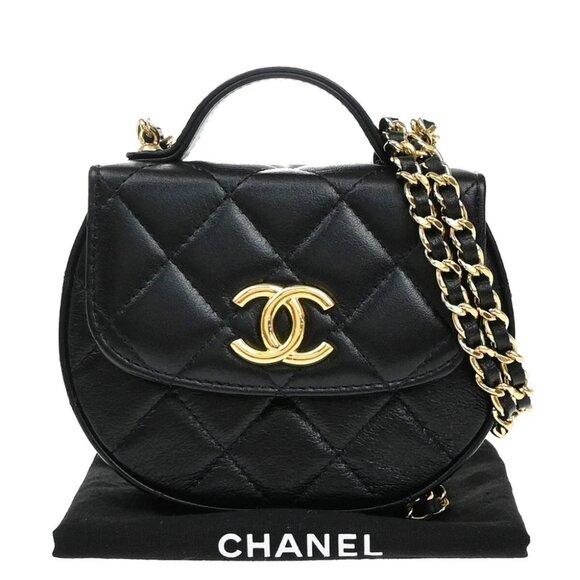 CHANEL CC Mini Matelasse Chain Shoulder Bag Leather Black GHW - Picture 1 of 16